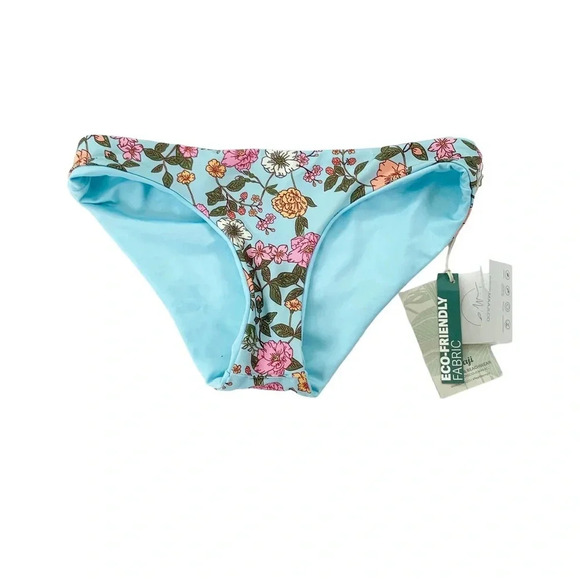 Maaji Reversible Floral Sky Blue Sublime Classic Bikini Bottom Size XS NWT - Picture 6 of 13